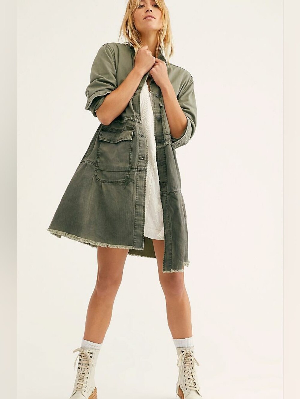 We The Free Forever Free Tiered Jacket, Green, Size Medium